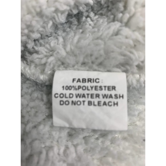 Wanna B Jacket Sherpa Fleece Womens Small Quarter Zip Animal Print Off White - Picture 5 of 11